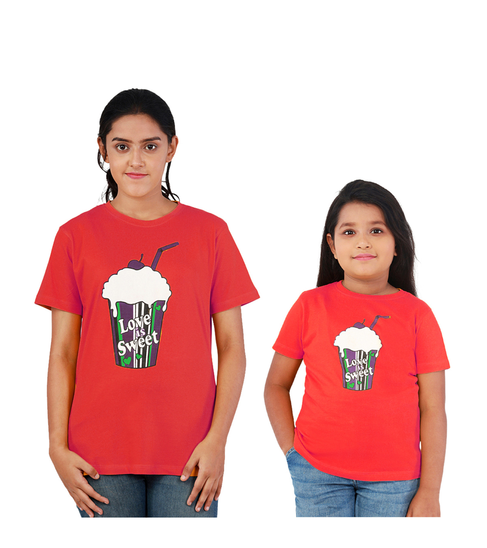 Mother and Daughter Combo of Cotton t-shirt